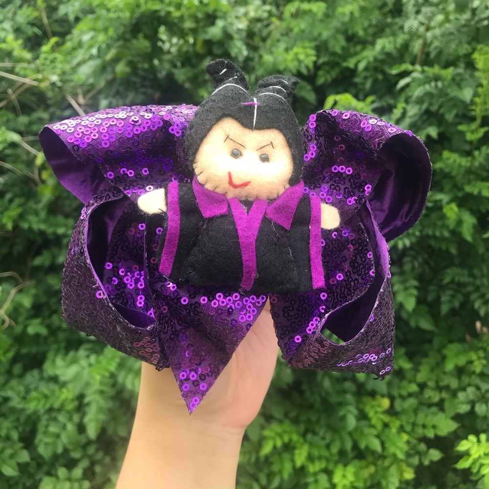 Maleficent 8inch Jumbo Sequin Hair Bow